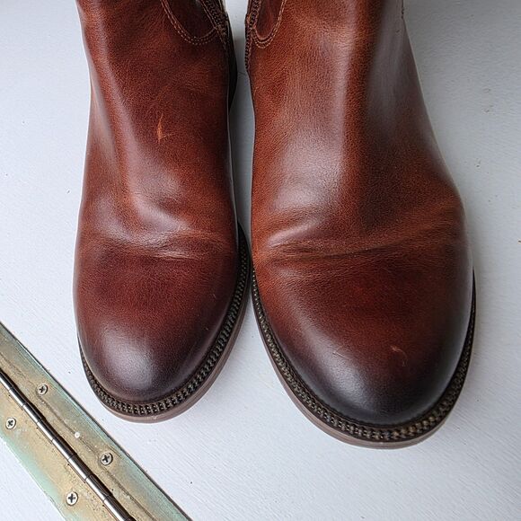 Franco Sarto Brindle Ankle Boots Women’s 8M Cognac Leather 1” Heel - Picture 9 of 11